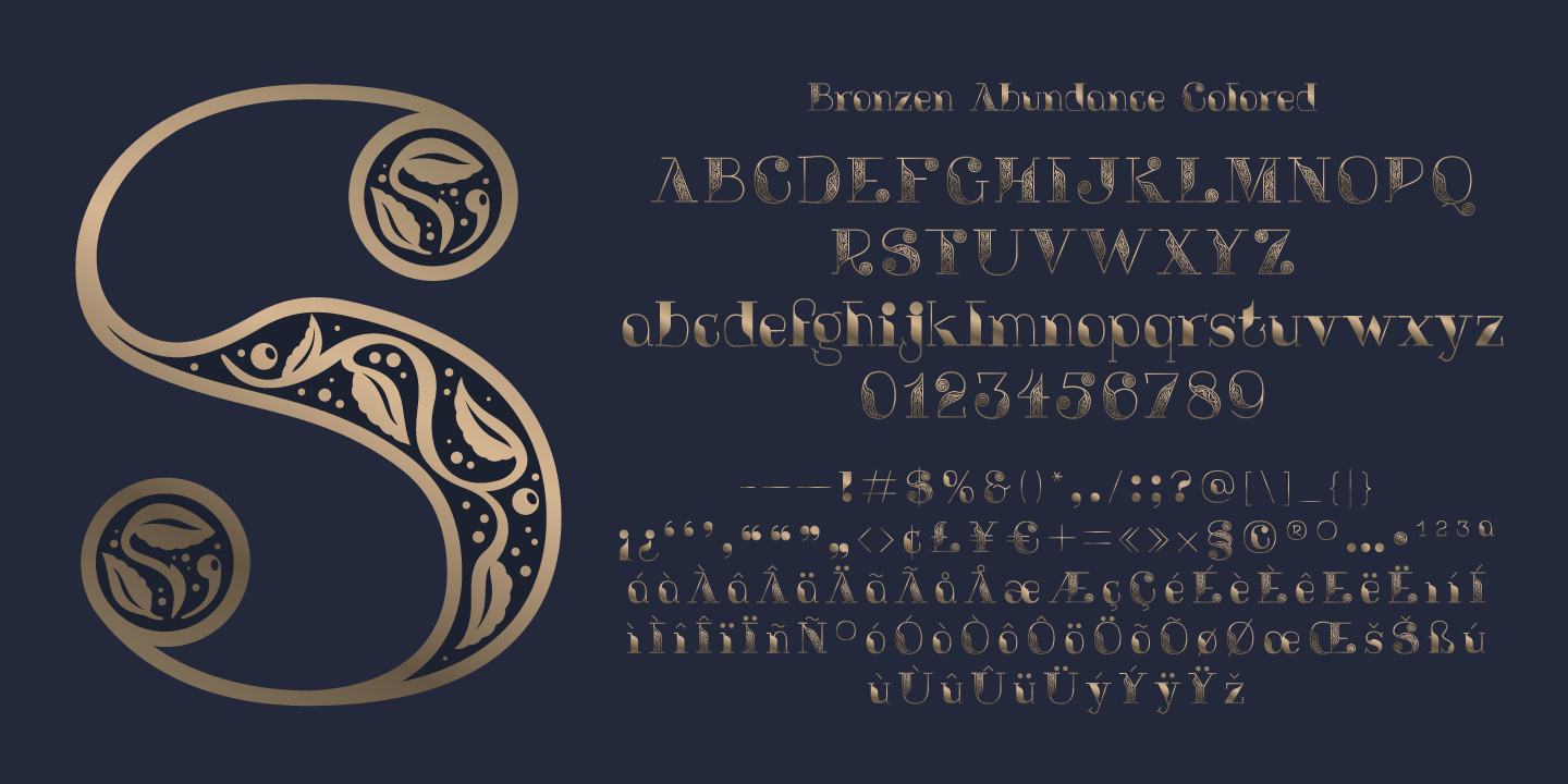 Example font Bronzen Abundance #3